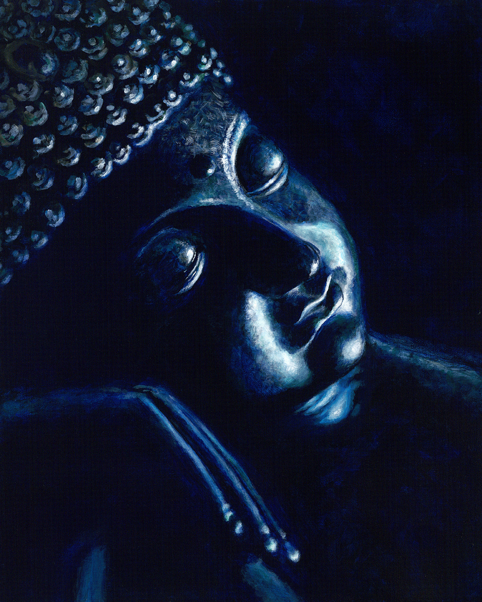2013-daruma-blue-deak-buchanan-buddha-project-100-16x20 left w Arthur Deak CA